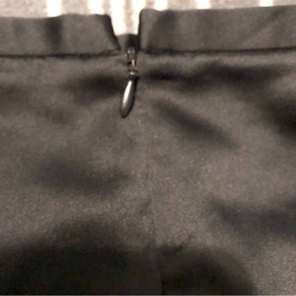 Black Satin Mermaid Flare Maxi Skirt Invisible Zipper Size Small - Picture 6 of 7